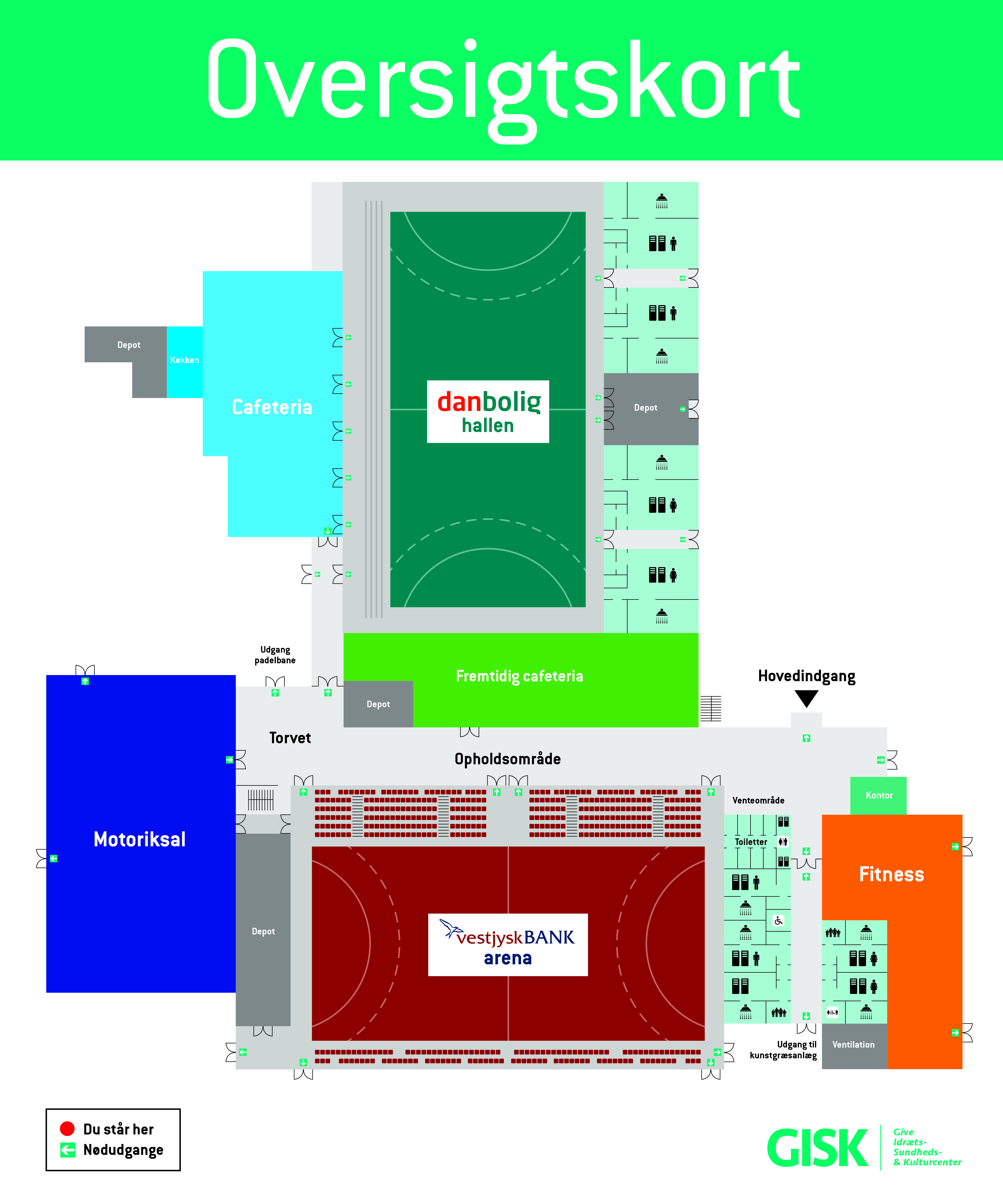 Her har du en oversligt over Give Idrætscenter